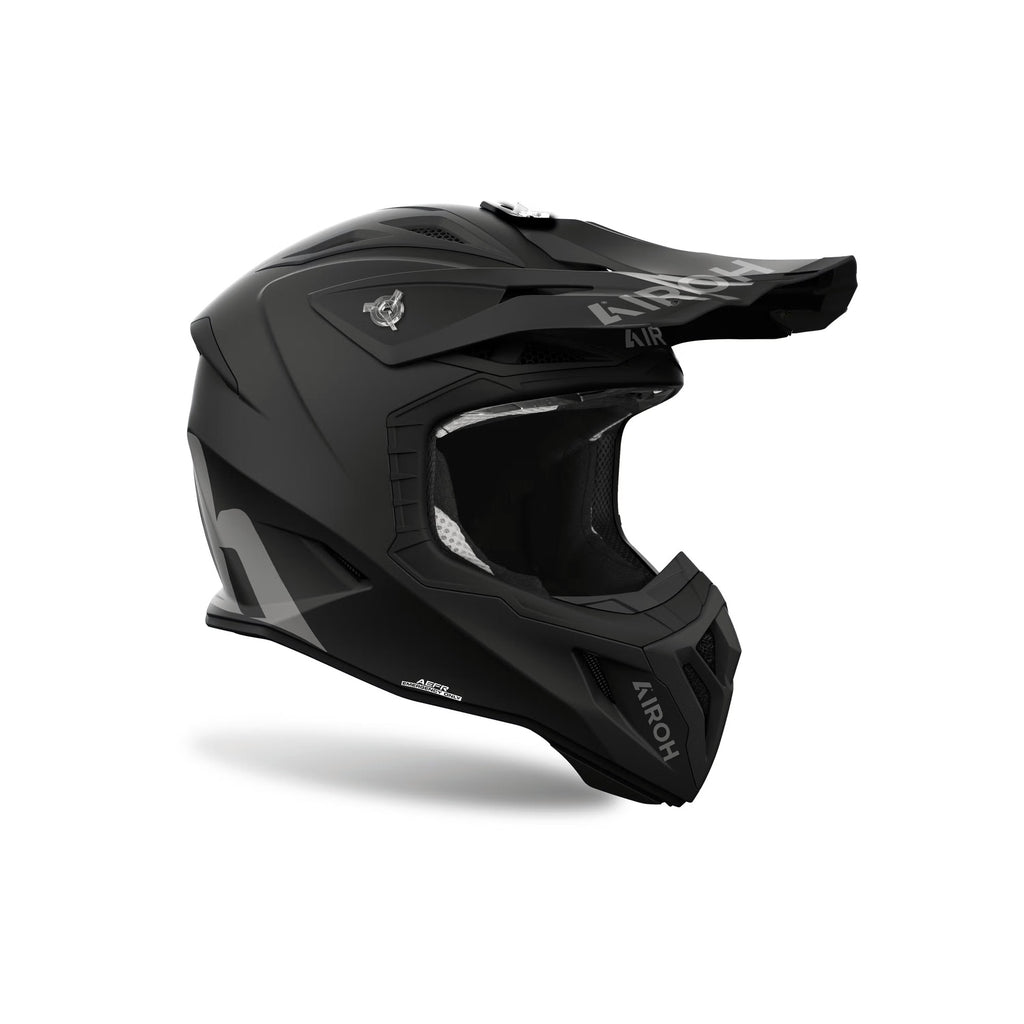 Casco cross Airoh Aviator Ace 2 Color Nero Opaco, vista di tre quarti dal lato opposto