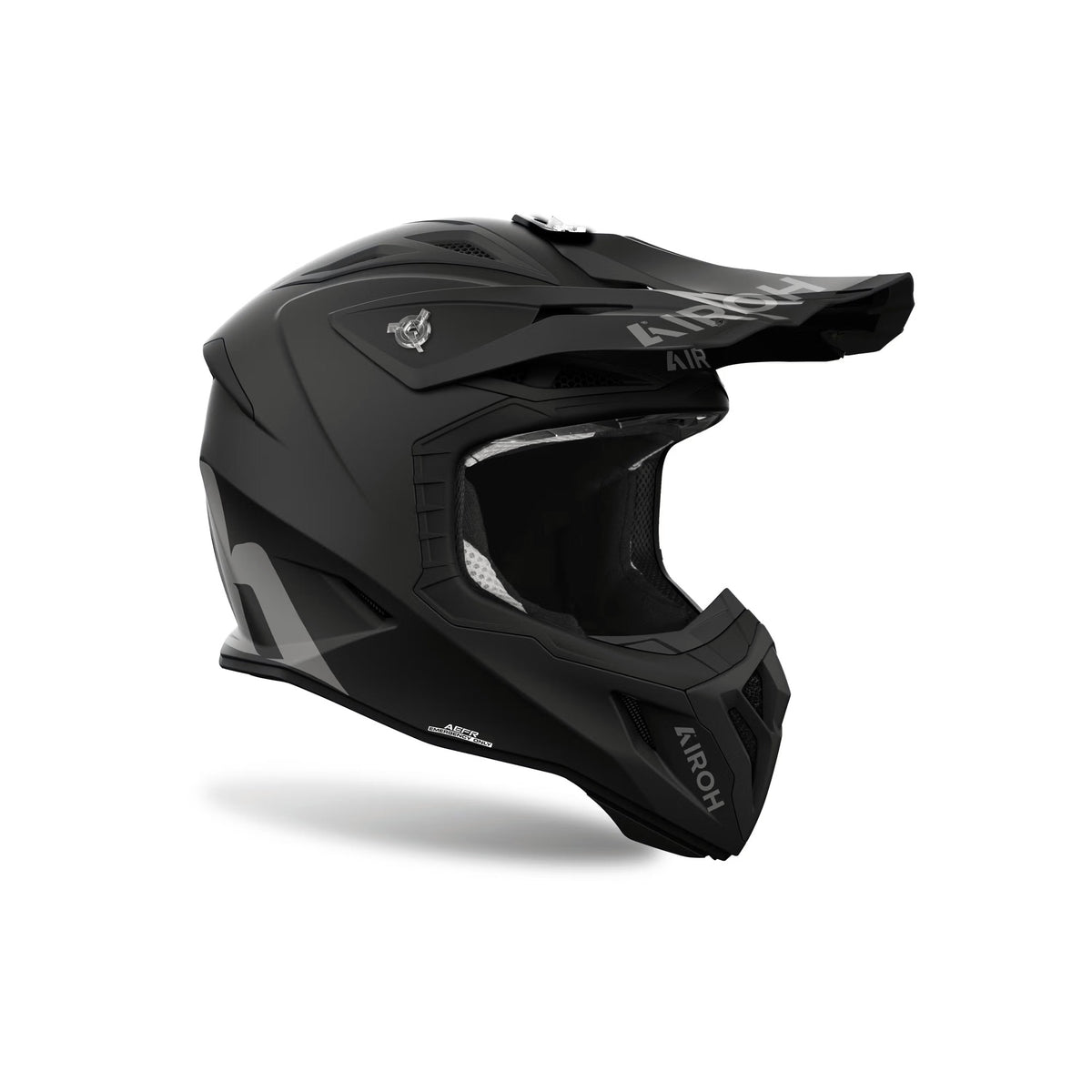 Casco cross Airoh Aviator Ace 2 Color Nero Opaco, vista di tre quarti dal lato opposto