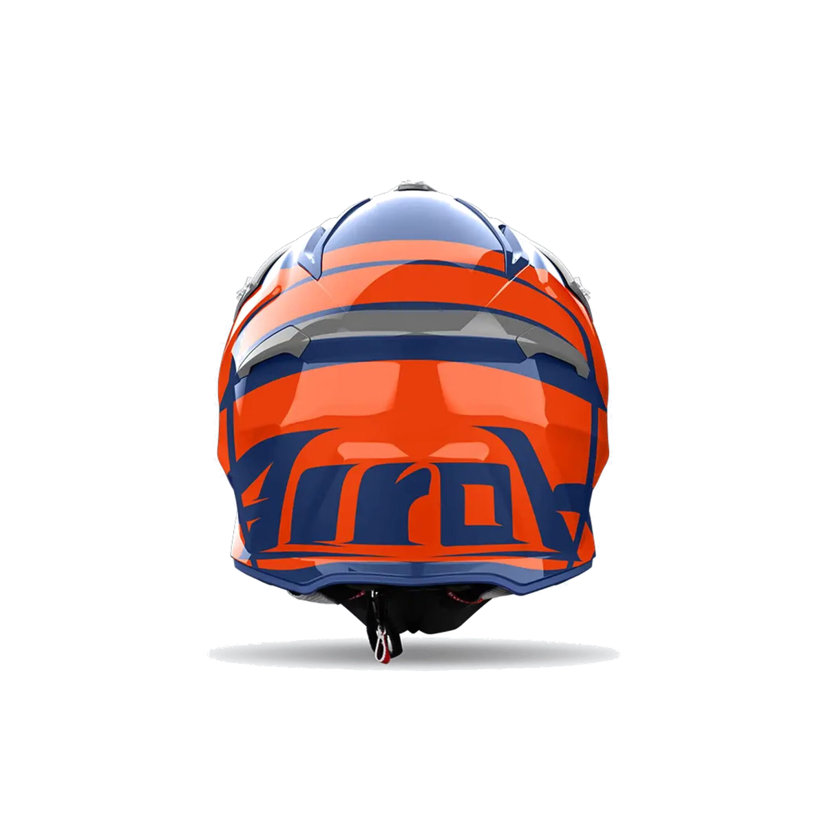 Airoh Aviator Ace 2 Engine Blu/Arancio/Grigio Lucido AV22E82, casco cross, visto da dietro