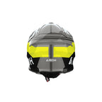 Airoh Aviator Ace 2 Fury Grigio/Giallo Fluo Lucido (AV22F31), vista posteriore con il logo Airoh