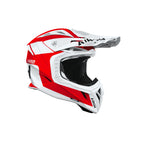 Casco cross Airoh Aviator Ace 2 Iron Rosso/Bianco Lucido, vista di tre quarti dal lato opposto
