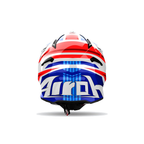 Airoh Aviator Ace 2 Proud Blu/Rosso/Bianco Lucido AV22P18, casco cross, visto da dietro