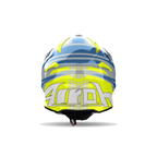 Airoh Aviator Ace 2 Proud Giallo Fluo/Azzurro/Grigio Lucido AV22P31, casco cross, visto da dietro