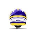 Airoh Aviator Ace 2 Sake Giallo/Blu/Bianco Lucido AV22A08, casco cross, visto da dietro