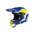 Airoh Aviator Ace 2 Shield Blu/Giallo Fluo Lucido (AV22S31), casco cross in vista laterale di tre quarti