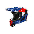 Airoh Aviator Ace 2 Shield Blu/Rosso Lucido (AV22S18), casco cross in vista laterale di tre quarti