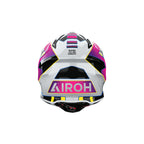 Airoh Aviator Ace 2 Sunrise Bianco/Multicolore Lucido (AV22S38), vista posteriore con il logo Airoh
