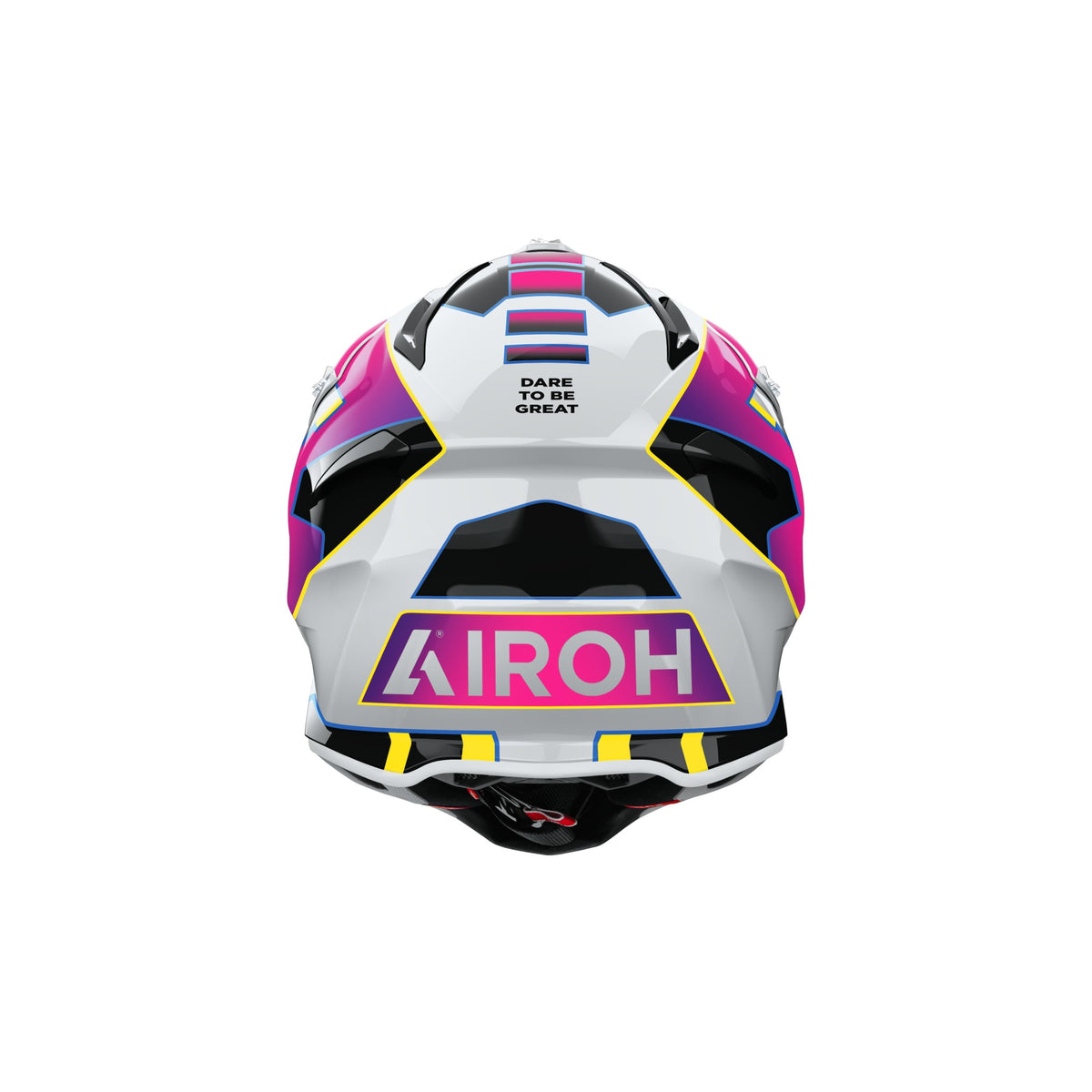 Airoh Aviator Ace 2 Sunrise Bianco/Multicolore Lucido (AV22S38), vista posteriore con il logo Airoh