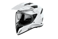 Airoh Bandit BADX-X Color Bianco Lucido (BA14), casco adventure visto di tre quarti dal lato sinistro, grafica bianca lucida a tinta unita