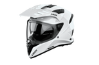 Airoh Bandit BADX-X Color Bianco Lucido (BA14), casco adventure visto di tre quarti dal lato sinistro, grafica bianca lucida a tinta unita