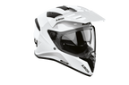Airoh Bandit BADX-X Color Bianco Lucido visto di tre quarti dal lato destro, con frontino e visiera