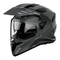 Airoh Bandit BADX-X Color Grigio Scuro Lucido (BA99), casco adventure visto di tre quarti dal lato sinistro, grafica grigio scuro lucida a tinta unita