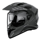 Airoh Bandit BADX-X Color Grigio Scuro Lucido (BA99), casco adventure visto di tre quarti dal lato sinistro, grafica grigio scuro lucida a tinta unita