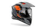 Airoh Bandit BADX-X Horn Arancio Opaco visto di tre quarti dal lato destro, con frontino e visiera