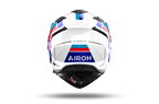 Airoh Bandit BADX-X Horn Bianco Lucido visto da dietro, con la parte posteriore della calotta