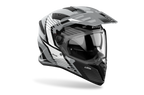 Airoh Bandit BADX-X Spicy Grigio Lucido visto di tre quarti dal lato destro, con frontino e visiera