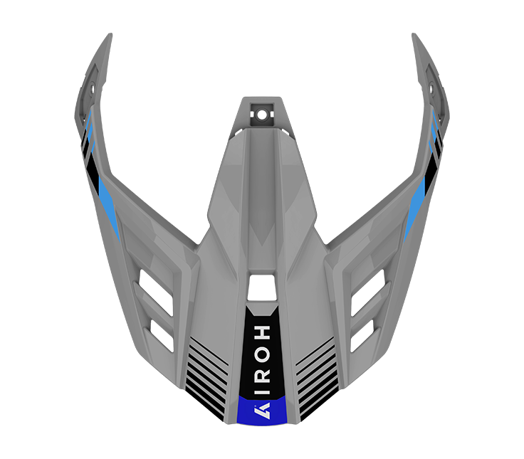 Frontino Spicy Blu Lucido originale Airoh BAS18F per casco Bandit, foto ufficiale del ricambio
