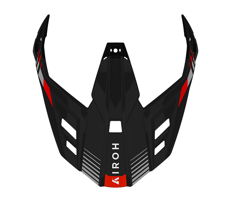Frontino Spicy Rosso Lucido originale Airoh BAS55F per casco Bandit, foto ufficiale del ricambio