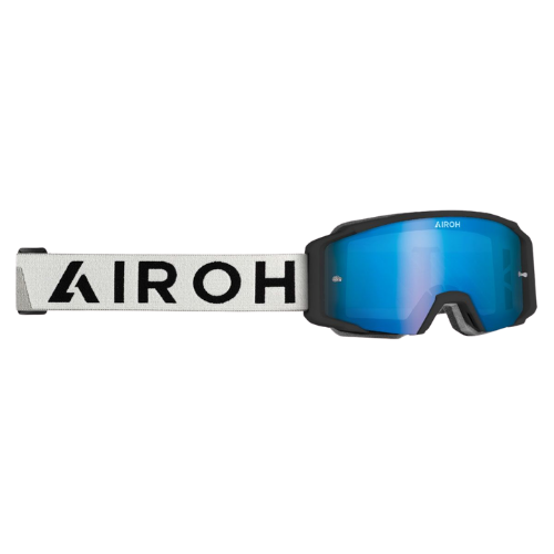 Airoh Blast XR1 nero opaco di tre quarti destro, elastico in silicone con logo Airoh