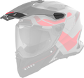 Frontino Reveal Rosso Fluo Opaco originale Airoh CM2R55F1 per casco Commander 2, mostrato su un casco in trasparenza, foto ufficiale del ricambio
