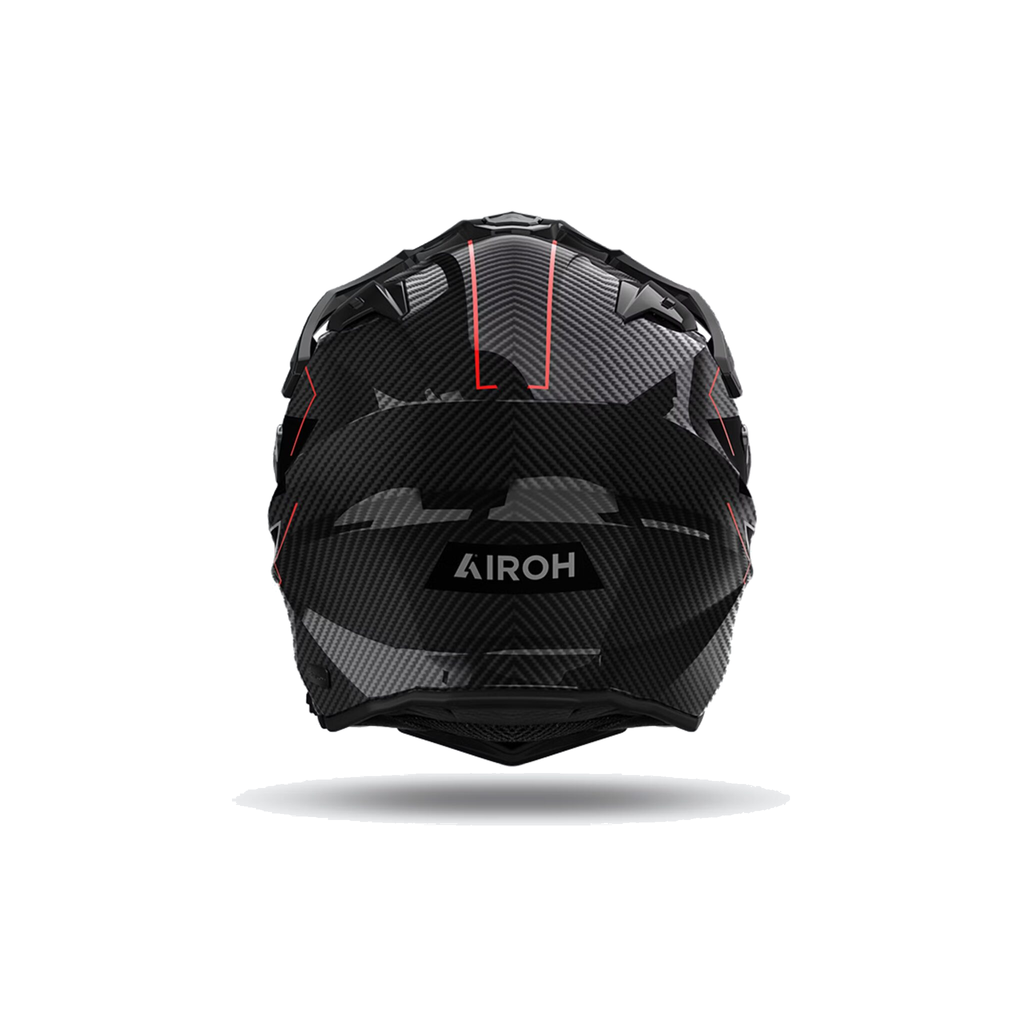 Airoh Commander 2 Carbon Stylish Carbonio Lucido CM2C99, casco adventure, visto da dietro