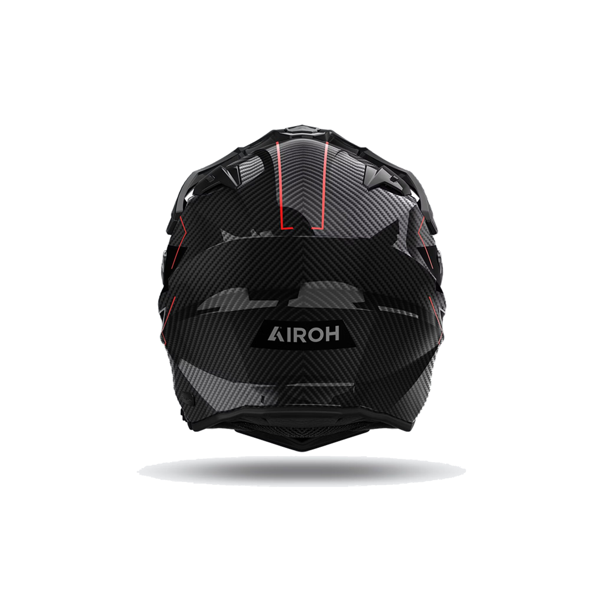 Airoh Commander 2 Carbon Stylish Carbonio Lucido CM2C99, casco adventure, visto da dietro