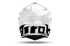 Airoh Commander 2 Color bianco lucido casco adventure, vista posteriore, logo Airoh sulla nuca