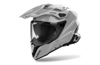 Airoh Commander 2 Color grigio cemento lucido casco adventure, tre quarti anteriore sinistra con frontino