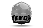 Airoh Commander 2 Color grigio cemento lucido casco adventure, vista posteriore, logo Airoh sulla nuca