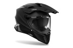 Airoh Commander 2 Color nero opaco casco adventure, tre quarti anteriore sinistra con frontino