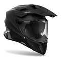 Airoh Commander 2 Color Nero Opaco (CM211), casco adventure visto di tre quarti dal lato destro, grafica nera opaca a tinta unita
