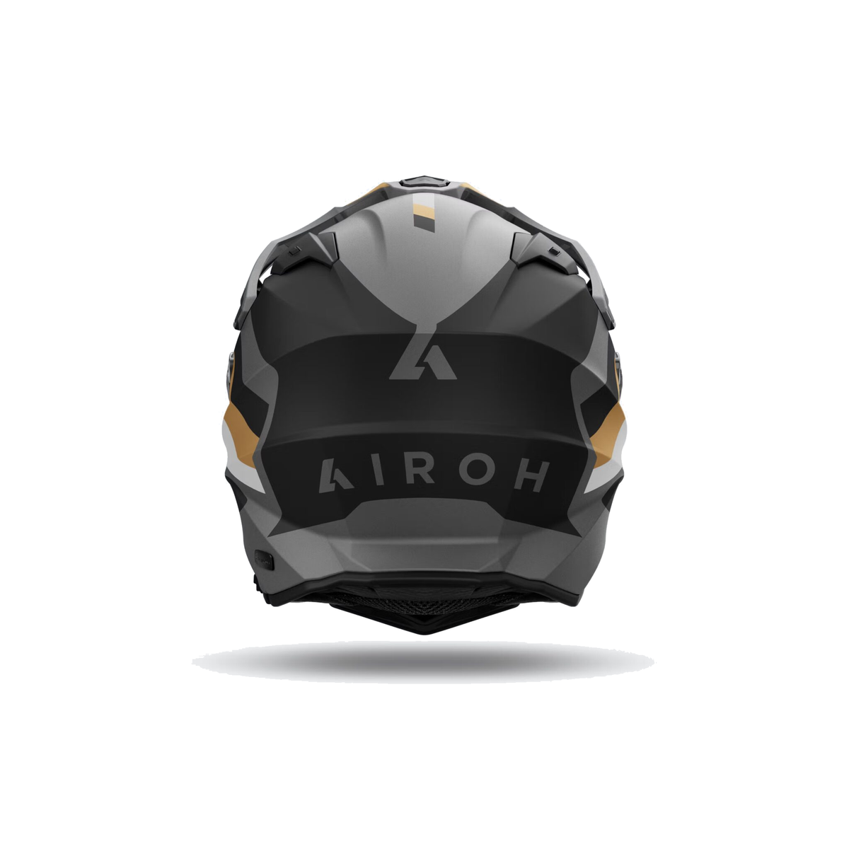 Airoh Commander 2 Doom Nero/Oro Opaco CM2D35, casco adventure, visto da dietro