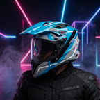 Airoh Commander 2 Mavick Azzurro/Grigio/Bianco Lucido – Casco Adventure ECE 22.06 Carbonio HPC (CM2M82)