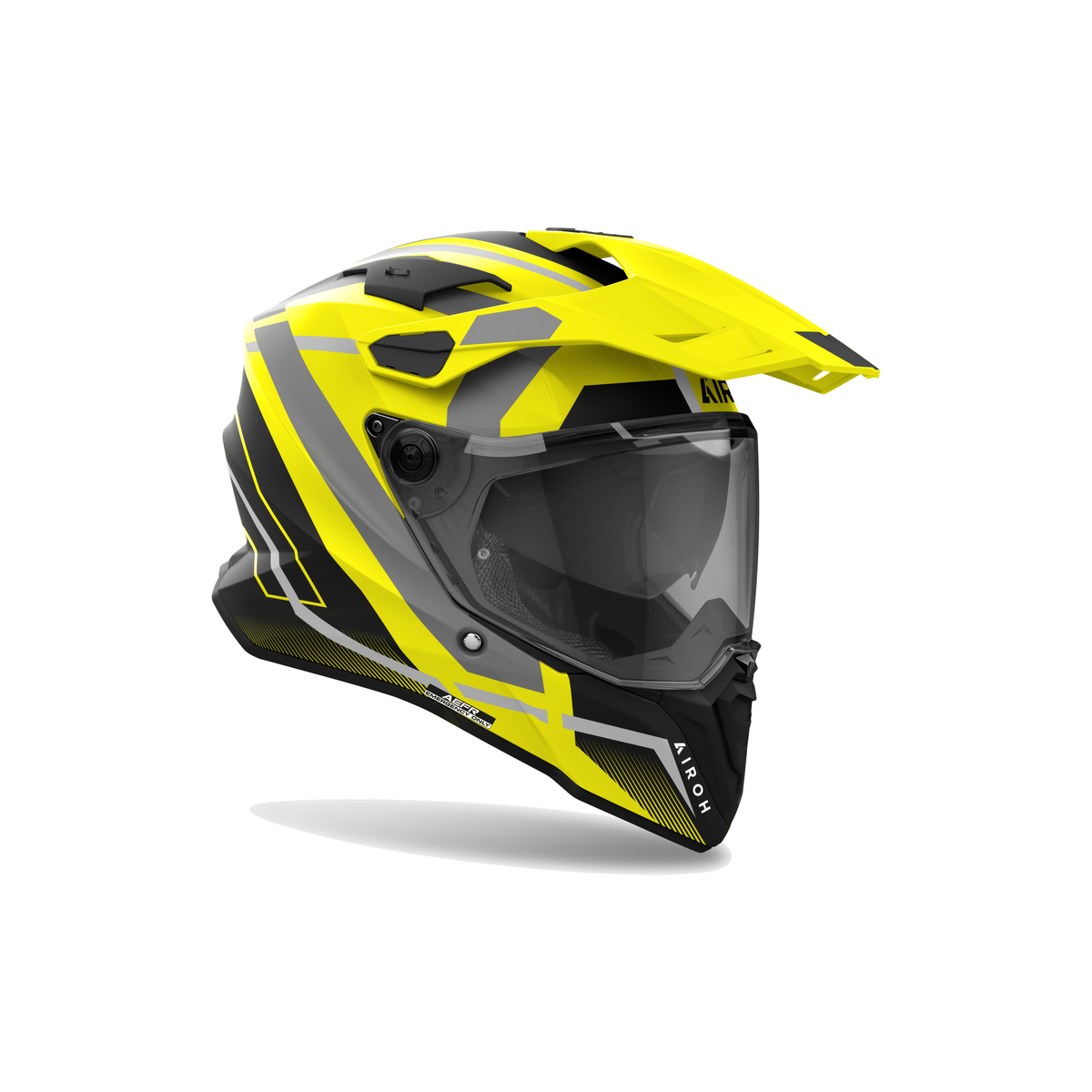Airoh Commander 2 Mavick Giallo/Grigio Opaco CM2M31, casco adventure, vista di tre quarti dal lato destro