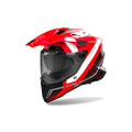 Airoh Commander 2 Mavick Rosso/Bianco/Nero Lucido CM2M55, casco adventure, vista di tre quarti dal lato sinistro