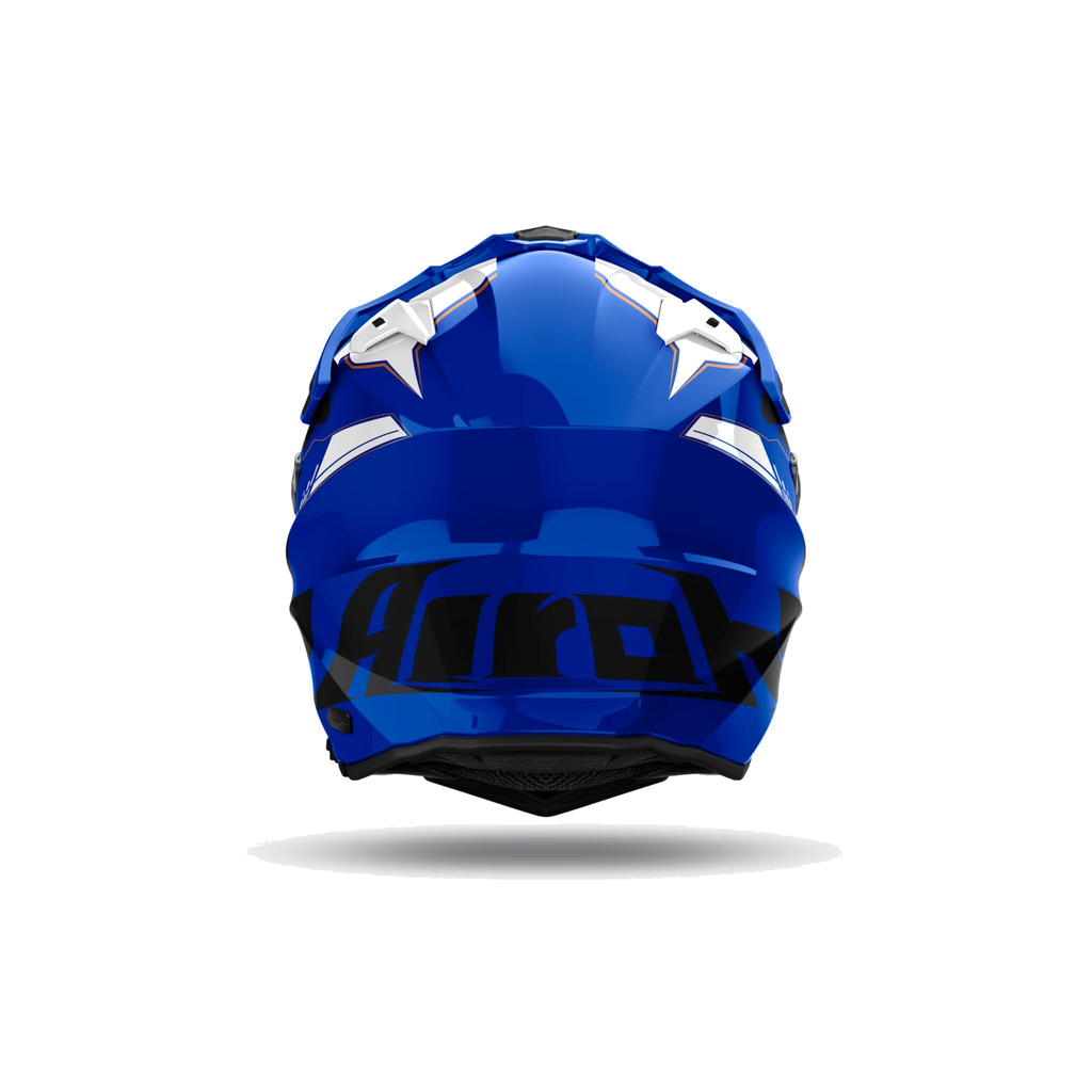 Airoh Commander 2 Reveal Blu/Bianco Lucido CM2R19, casco adventure, visto da dietro