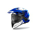 Airoh Commander 2 Reveal Blu/Bianco Lucido CM2R19, casco adventure, vista di tre quarti dal lato sinistro
