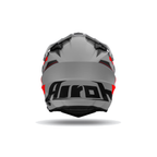Airoh Commander 2 Reveal Grigio/Rosso Fluo Opaco CM2R55, casco adventure, visto da dietro
