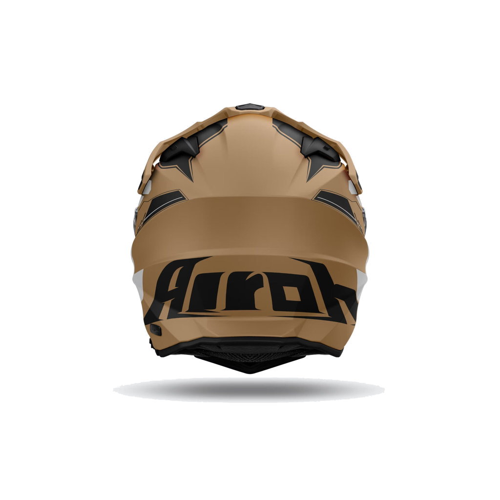 Airoh Commander 2 Reveal Sabbia/Nero Opaco CM2R29, casco adventure, visto da dietro