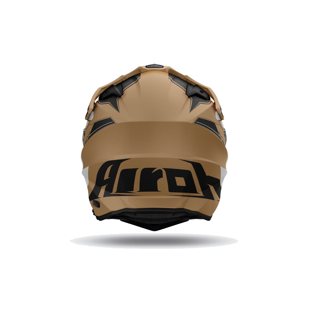 Airoh Commander 2 Reveal Sabbia/Nero Opaco CM2R29, casco adventure, visto da dietro