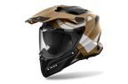 Airoh Commander 2 Reveal sabbia opaco casco adventure, tre quarti anteriore sinistra con frontino