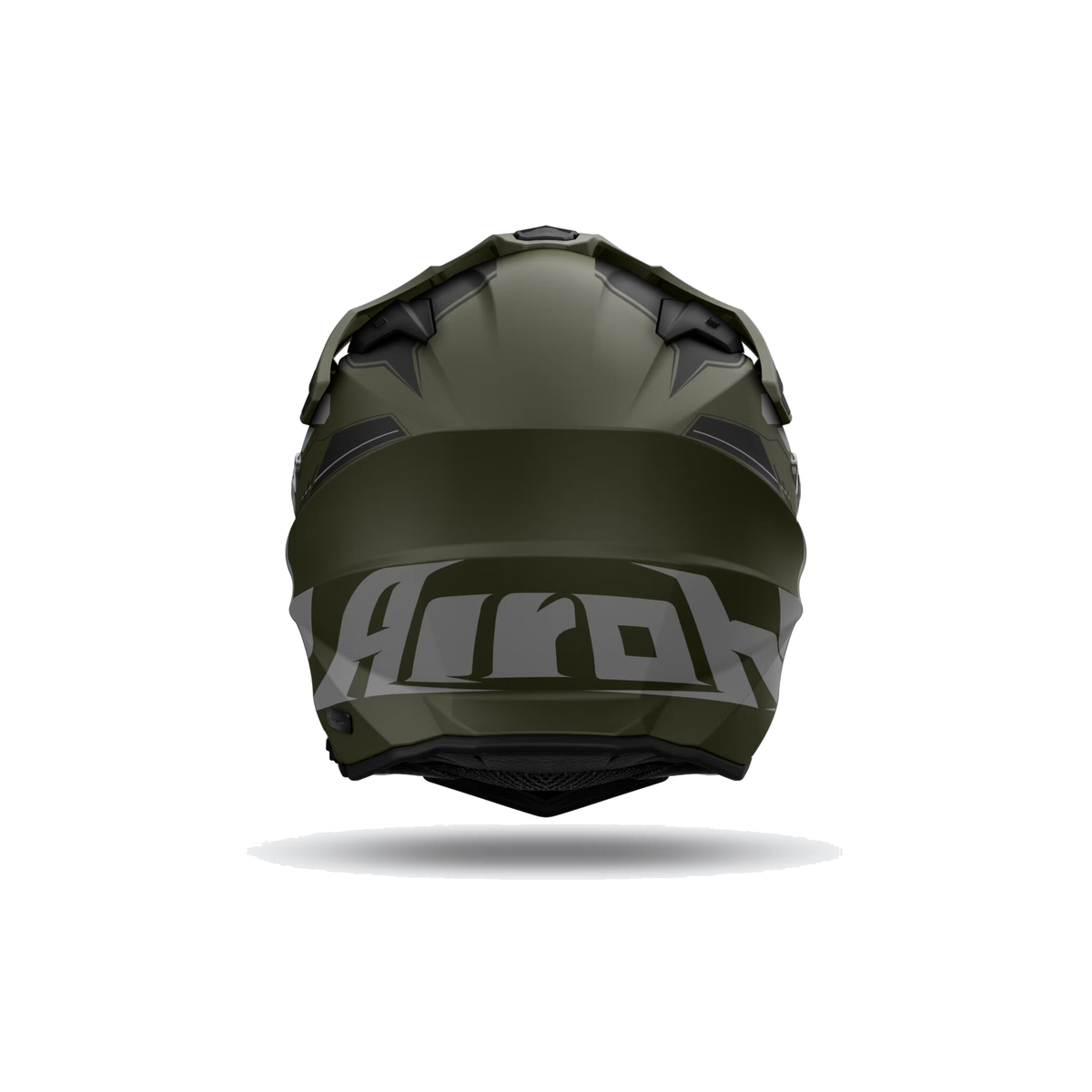 Airoh Commander 2 Reveal Verde Militare/Grigio Opaco CM2R70, casco adventure, visto da dietro