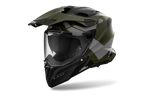 Airoh Commander 2 Reveal verde militare opaco casco adventure, tre quarti anteriore sinistra con frontino
