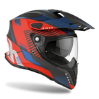 Airoh Commander Boost rosso e blu opaco – vista tre quarti anteriore destra con presa d'aria sulla mentoniera