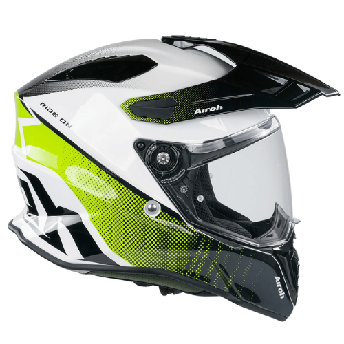 Profilo destro del casco Airoh Commander Progress verde lime lucido