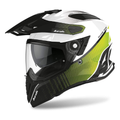 Casco adventure Airoh Commander Progress verde lime, tre quarti anteriore sinistro