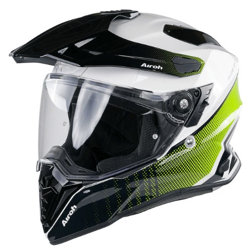 Airoh Commander Progress verde lime, tre quarti anteriore destro ravvicinato