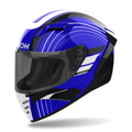 Airoh Connor Achieve Blu/Nero/Bianco Lucido (CNA18), casco integrale visto di tre quarti dal lato sinistro