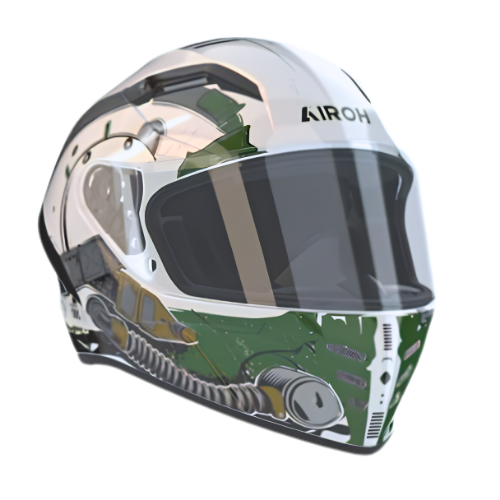 Casco Airoh Connor Alligator visto di fronte con visiera chiusa