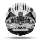 Casco Airoh Connor Alligator visto da dietro, logo Airoh ed estrattori d'aria posteriori